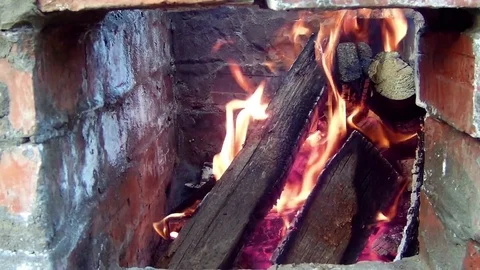 Fire tongues from the fire Stock Footage 74395973