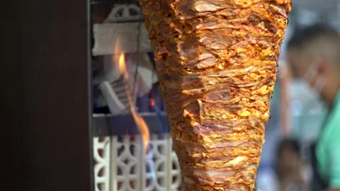 Fire Top Pastor beef, typical street mexican food Vidéo 158826646
