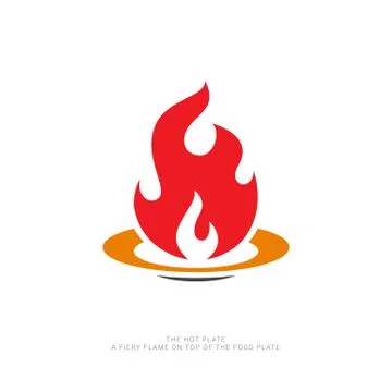 A fire on top of the plate. Vector Illustration Stock Illustration