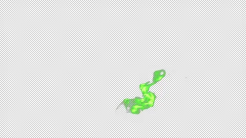 Fire Torch 02 Loop Green HD Stock Footage 312508639