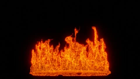 Fire torch on black background. Realistic fire simulation. Stock Footage 231158952