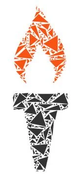Fire Torch Collage of Triangles Illustrazione stock