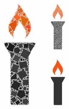 Fire torch Composition Icon of Trembly Pieces イラスト素材