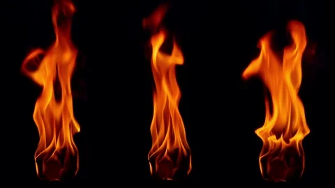 Fire Torch ignition - burning red-orange hot flame Stock Footage 259998569