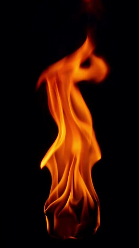 Fire Torch ignition - burning red-orange hot flame Stock Footage 260569962