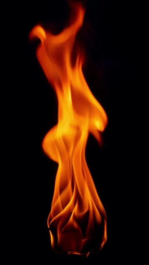 Fire Torch ignition - burning red-orange hot flame Stock Footage 260570004