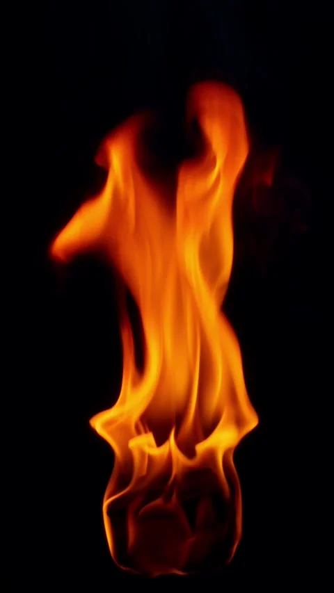 Fire Torch ignition - burning red-orange hot flame Stock Footage 260570011