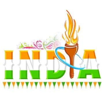 Fire torch in India background Stock Illustration