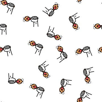 Fire torch vector seamless pattern イラスト素材