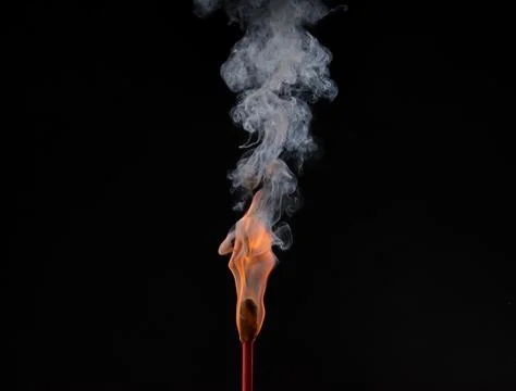 Fire torch yellow-red flame fuel png abstract design isolated on a black ba.. Foto stock