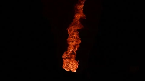 Fire Tornado at Night Stock Footage 158808763