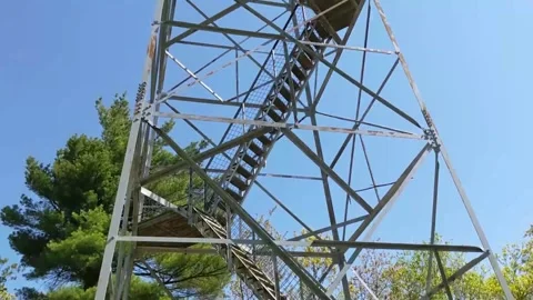 Fire Tower slow pan upwards Stock Footage 168716526