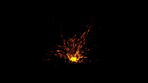 Fire trail sparks motion graphics with plain black background Video stock 328962593
