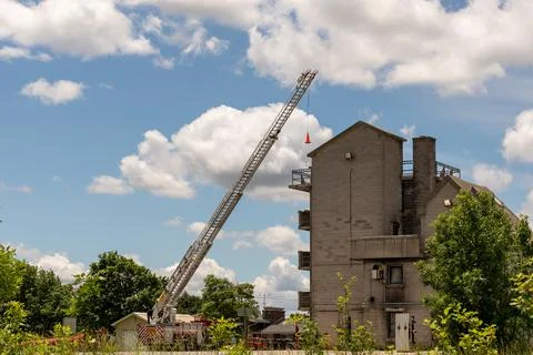 Fire Training Tower, Ladder Training 库存照片