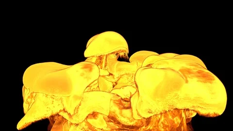 Fire transition animation. Abstract flame reveal with alpha channel background. Stock Footage 120046958