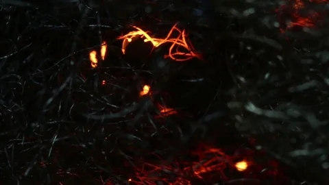 Fire Traveling Through Threads MAC Stock Footage 74530779