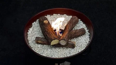 Fire in tray Stock Photos