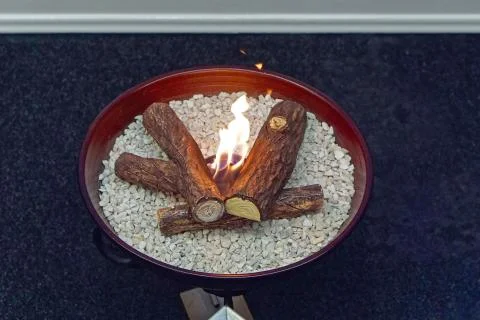 Fire in tray Foto stock