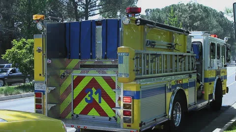 FIRE TRUCK FROM BEHIND Video stock 22952340