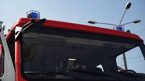 Fire truck cabin Video stock 115312237