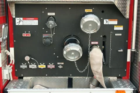 Fire truck controls Stock Photos