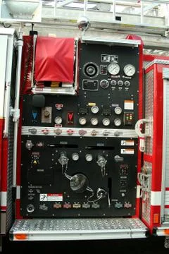 Fire truck controls Stock Photos