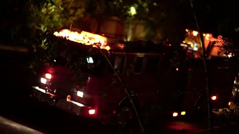 Fire Truck Dutch Angle Stock Footage 78145958