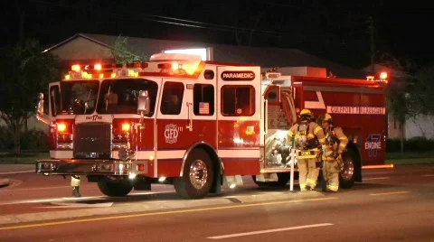 Fire Truck E-17 Stock Footage 688239