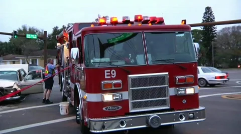 Fire Truck E-9 Stock Footage 688564