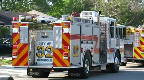 Fire truck (Engine 32) Stock Footage 718608