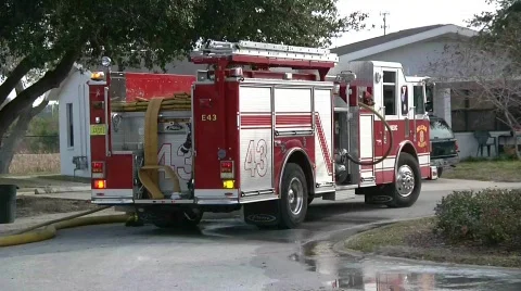 Fire truck (Engine 43) Stock Footage 759268