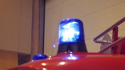 Fire Truck. Fire engine lights flashing. Stock Footage 34385205