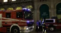 Fire Truck Firefighters Emergency Ambulance Police Car Duomo Metro Station Night HD Footage