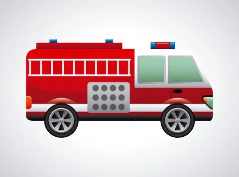 Fire truck graphic design , vector illustration Illustrazione stock