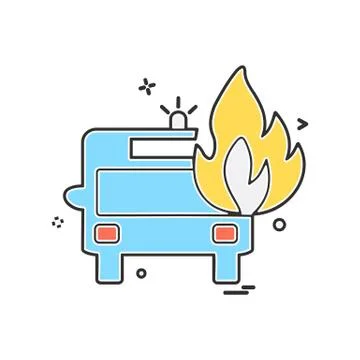 Fire truck icon design vector 스톡 일러스트