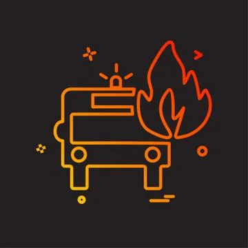 Fire truck icon design vector 스톡 일러스트