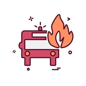 Fire truck icon design vector 스톡 일러스트