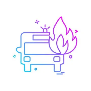 Fire truck icon design vector 스톡 일러스트