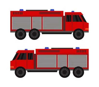 Fire truck icon illustrated in vector on white background Stockillustratie