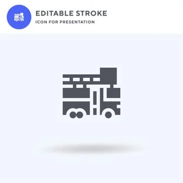 Fire Truck icon vector, filled flat sign, solid pictogram isolated on white 스톡 일러스트