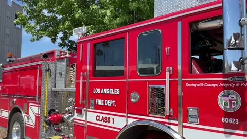 Fire truck LAFD Stock Footage 194346543