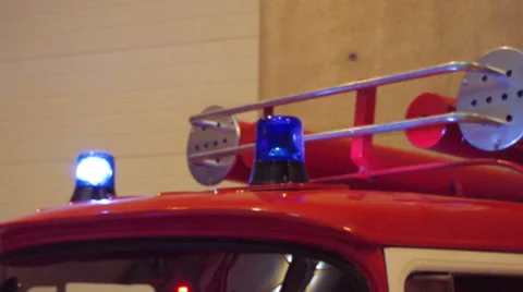 Fire Truck lights flashing. Stock Footage 34384902