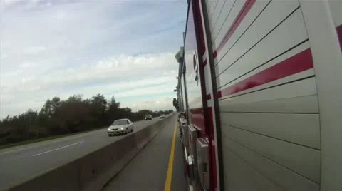 Fire Truck on the move 911 Video stock 12717227