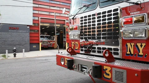 Fire truck in New York Stock Footage 33749865
