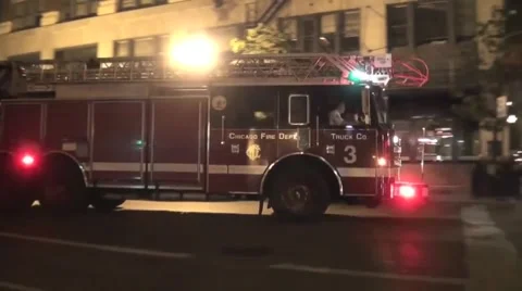Fire truck at night Stock Footage 46200656