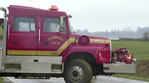 Fire truck pulls out Video stock 60738066