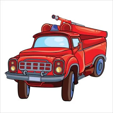 Fire truck in red Stock Illustration