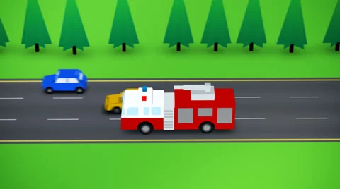 Fire Truck On Road Stock Footage 39624148