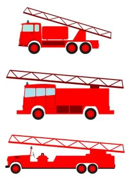 Fire truck set Stock Illustration