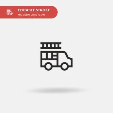 Fire Truck Simple vector icon. Illustration symbol design template for web mo 스톡 일러스트